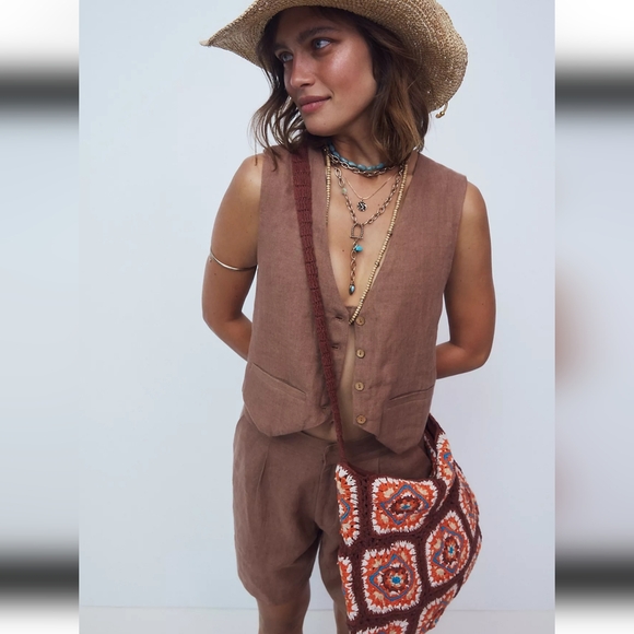 NWOT FREE PEOPLE CATCH ME CROCHET BOHO CROSSBODY BAG - Picture 6 of 13